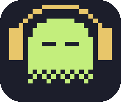 Howl mascot — a pixel-art ghost wearing headphones