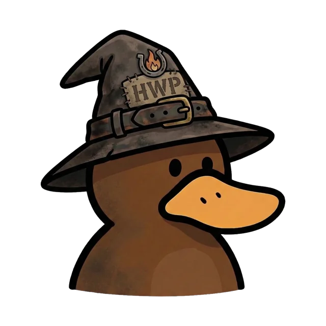 HwpForge mascot — a blacksmith duck wizard